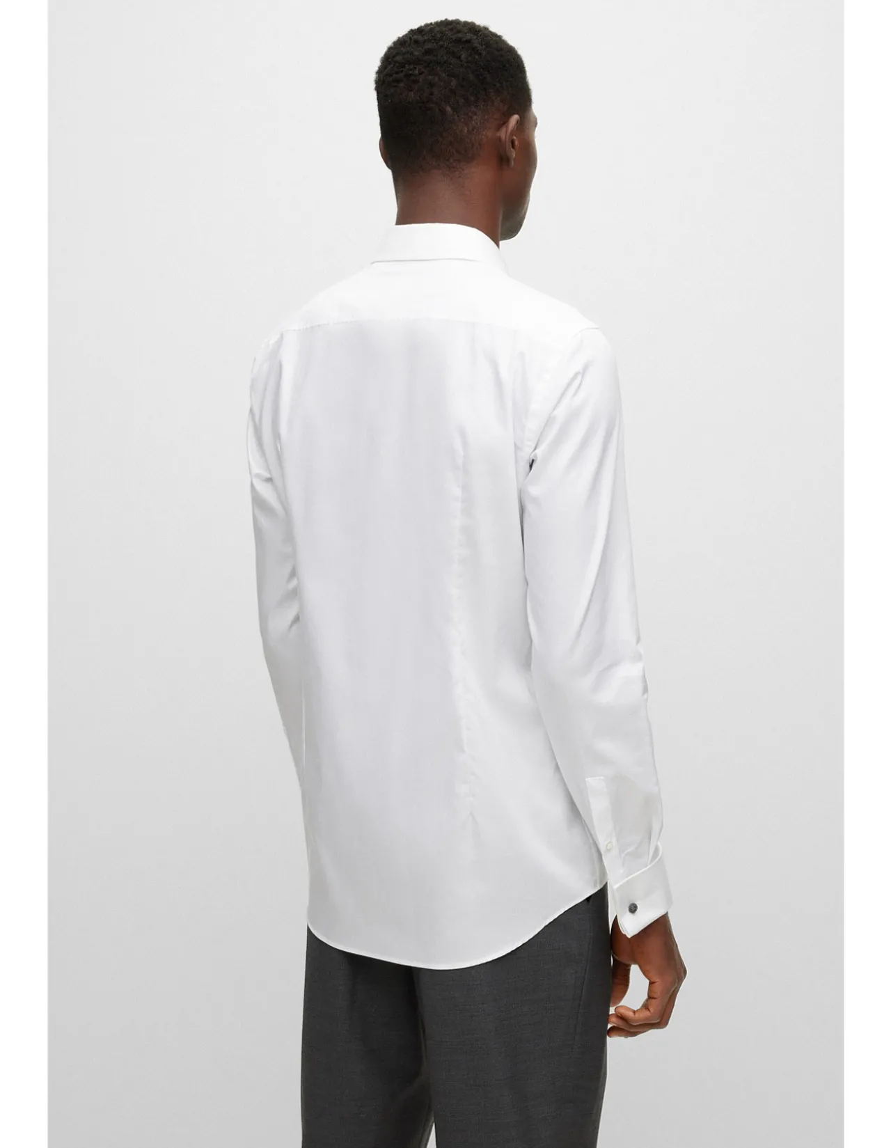Easy-Iron Slim-Fit Shirt in Stretch-Cotton Poplin White