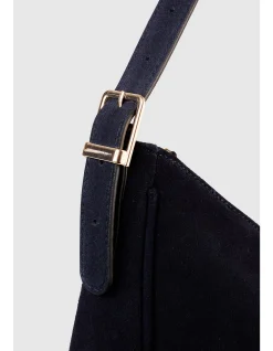 Ebony Suede Handbag - Navy