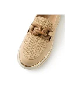 Eggey Raffia Chain Trim Platform Loafers