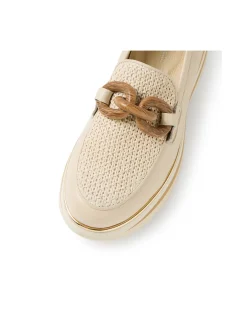 EGGEY Woven Chain Detail Platform Loafers