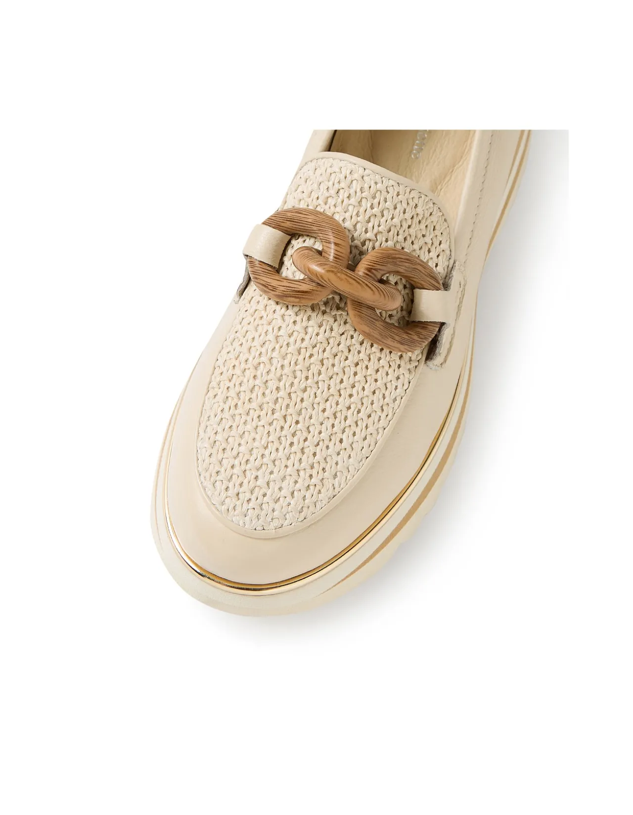 EGGEY Woven Chain Detail Platform Loafers