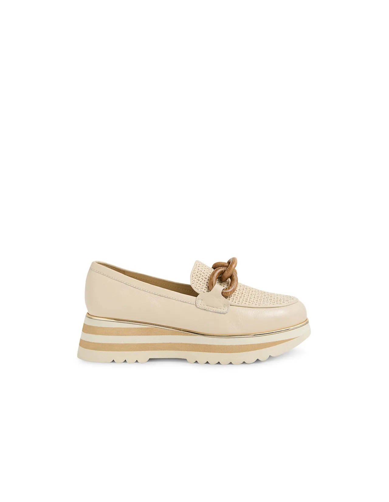 EGGEY Woven Chain Detail Platform Loafers
