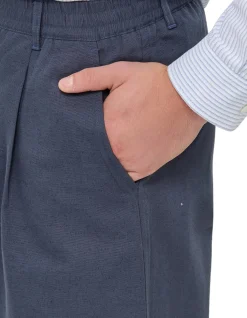Elasticated Pleated Relaxed Canvas Pants