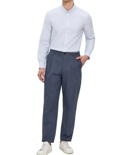Elasticated Pleated Relaxed Canvas Pants