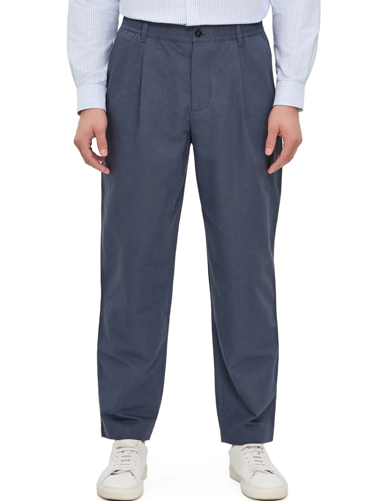 Elasticated Pleated Relaxed Canvas Pants