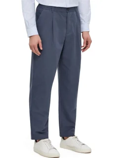 Elasticated Pleated Relaxed Canvas Pants