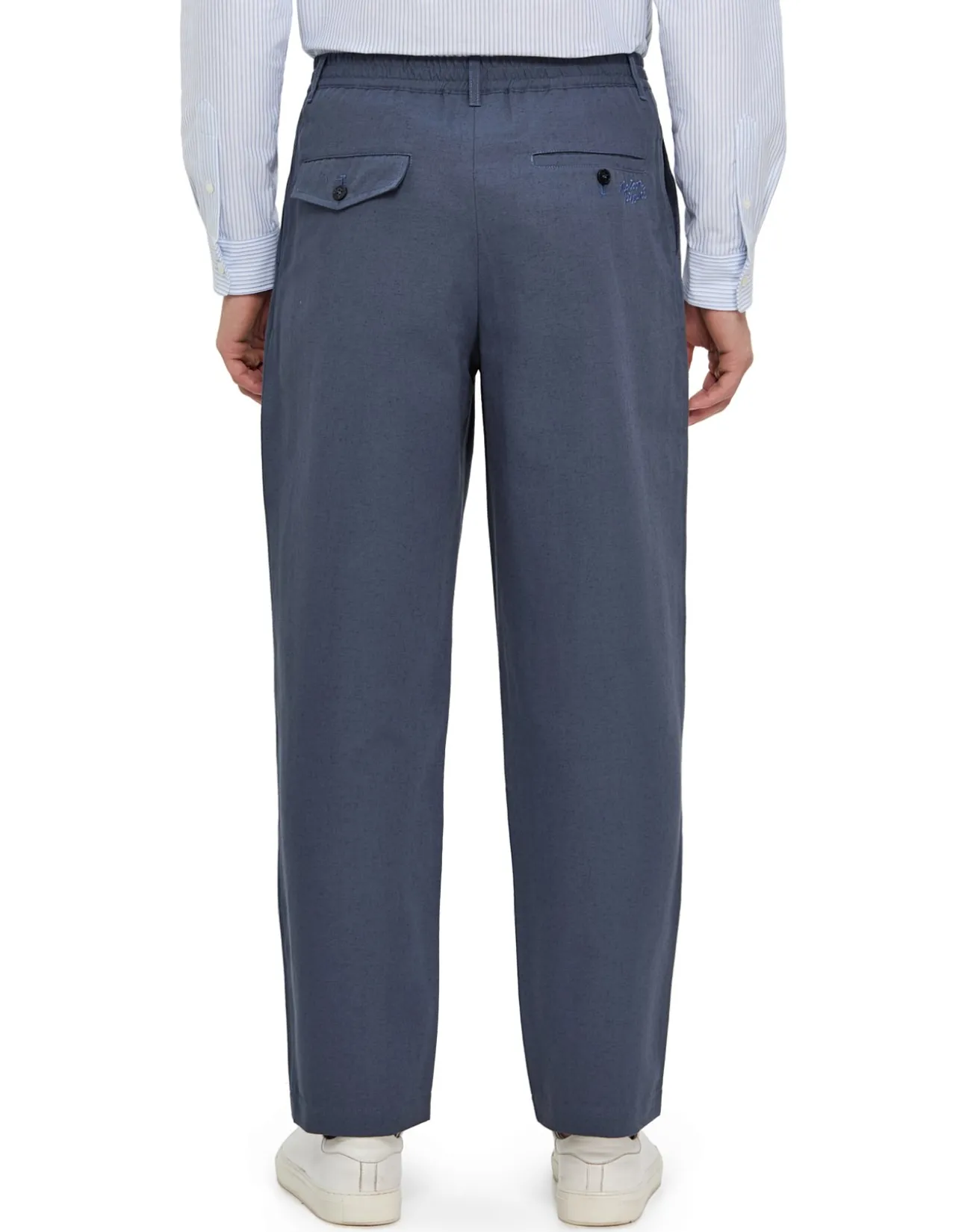 Elasticated Pleated Relaxed Canvas Pants
