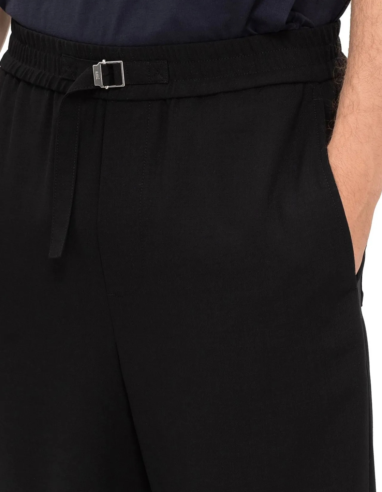 Elasticated Waist Trousers Black