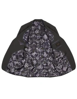 Elegan Notch Lapel Wool Jacket Black