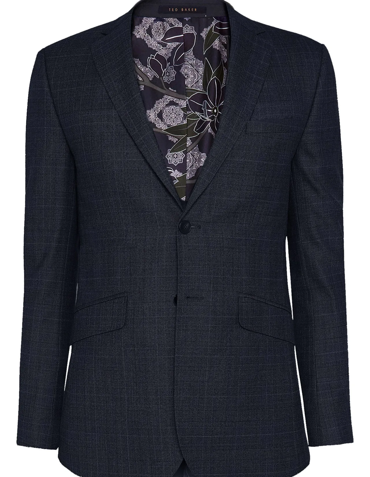Elegan Notch Lapel Wool Jacket Dark Blue