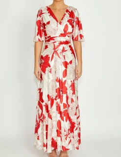 ELENA VERMILION FLORAL GOWN