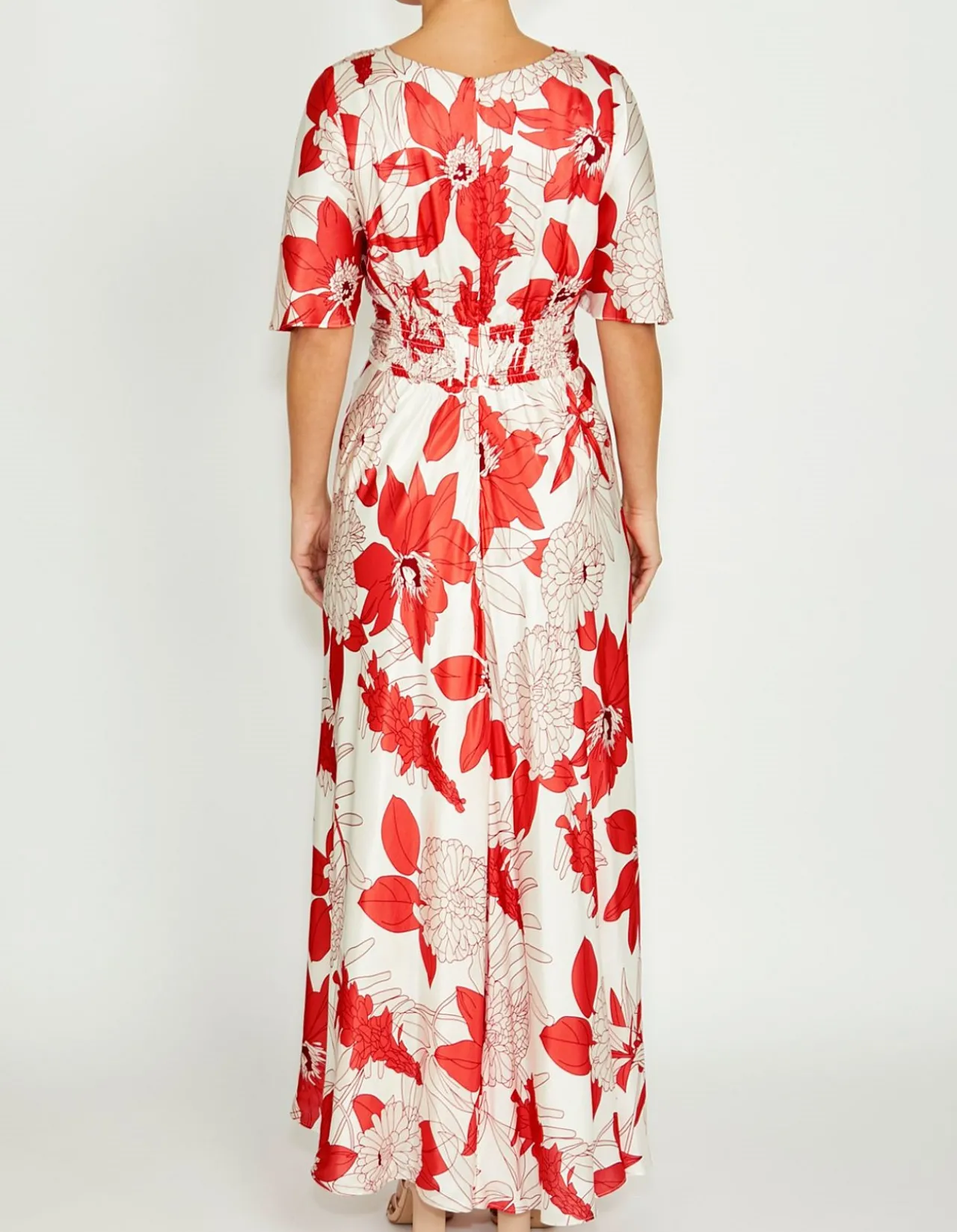 ELENA VERMILION FLORAL GOWN