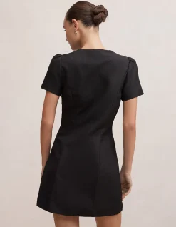 ELINDA BUTTON UP LINEN MINI DRESS