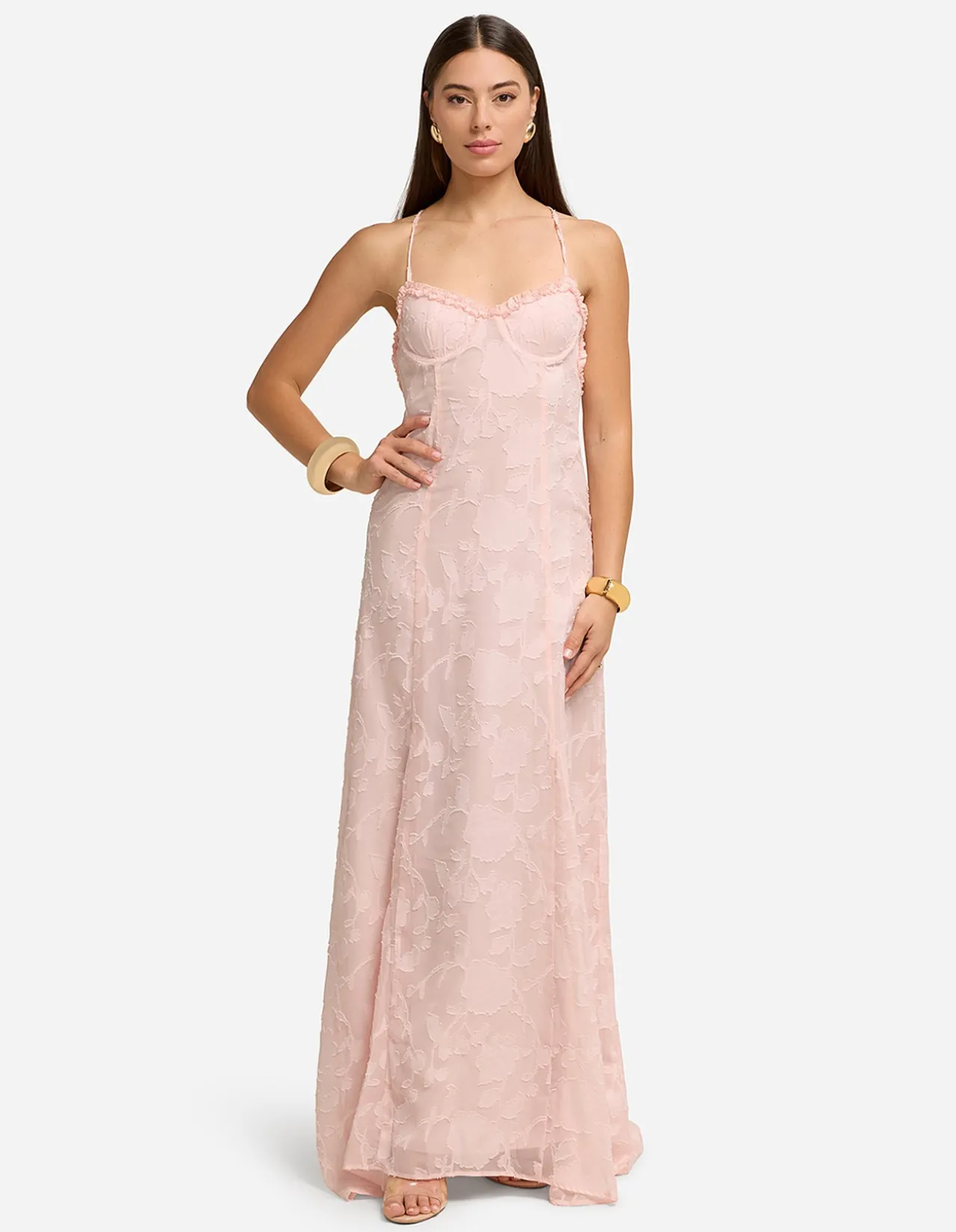 ELLERBY FRILL TRIM MAXI DRESS