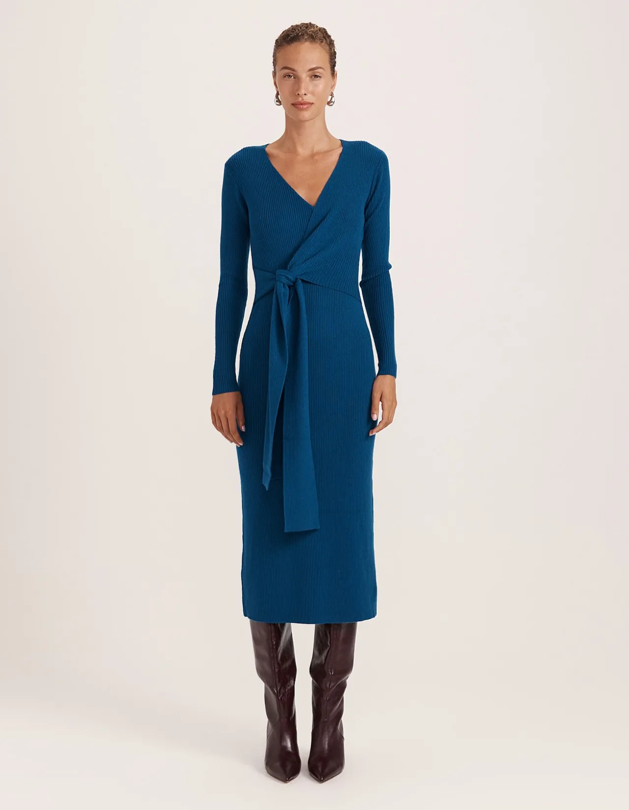 ELLE WRAP KNIT DRESS
