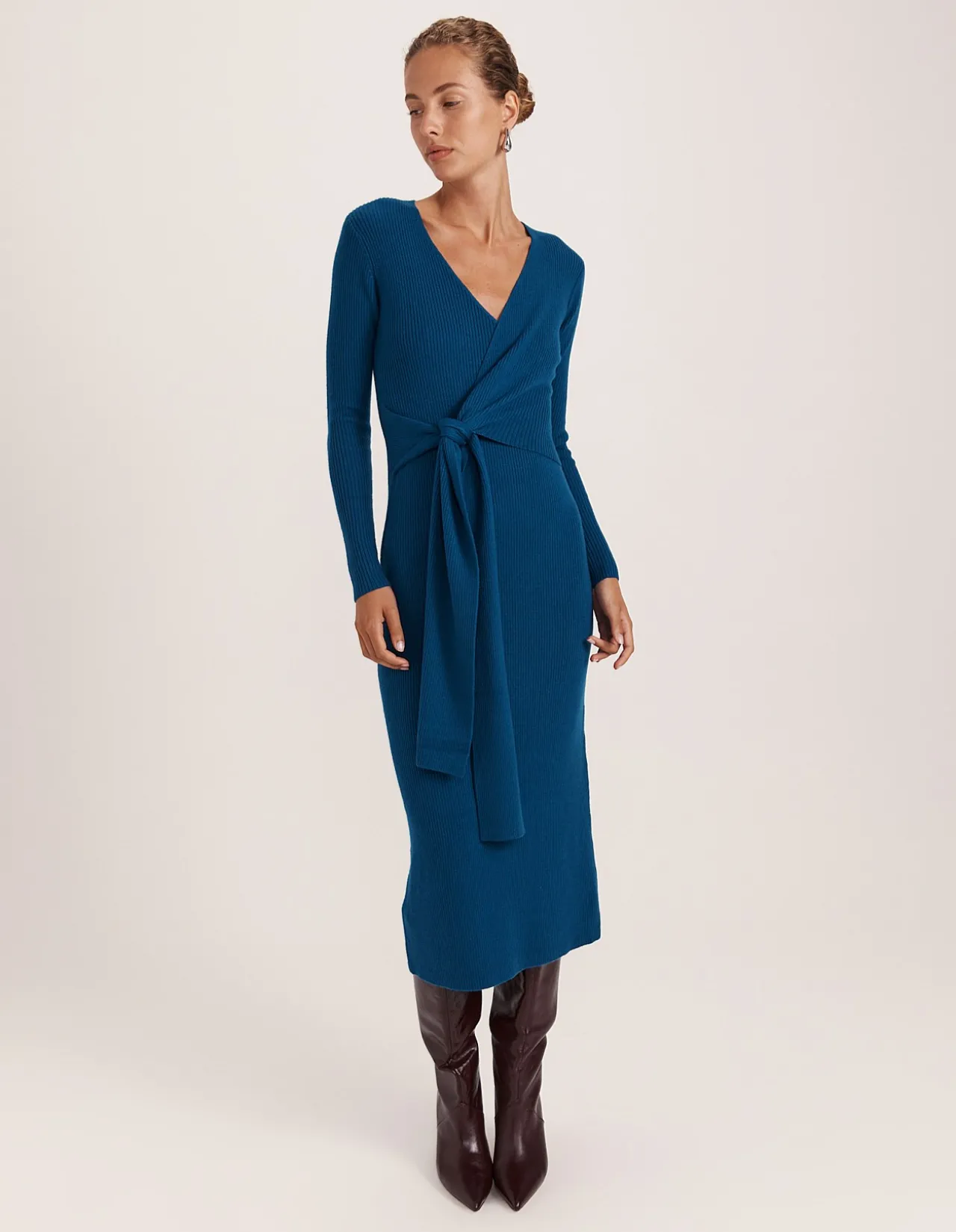 ELLE WRAP KNIT DRESS
