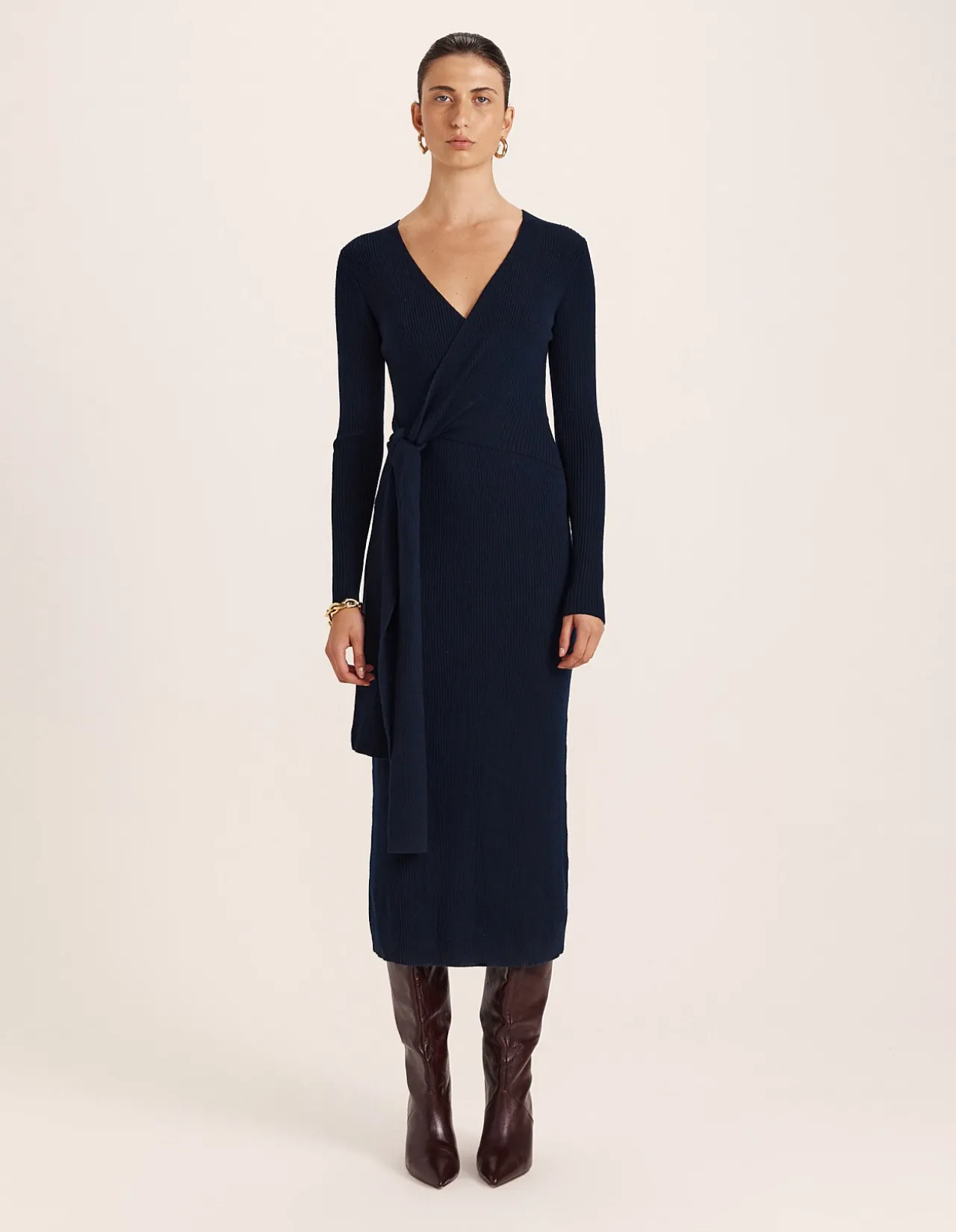 ELLE WRAP KNIT DRESS