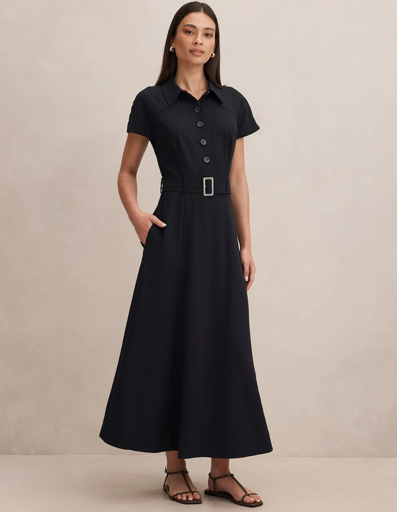 ELORA CREPE SHIRT DRESS