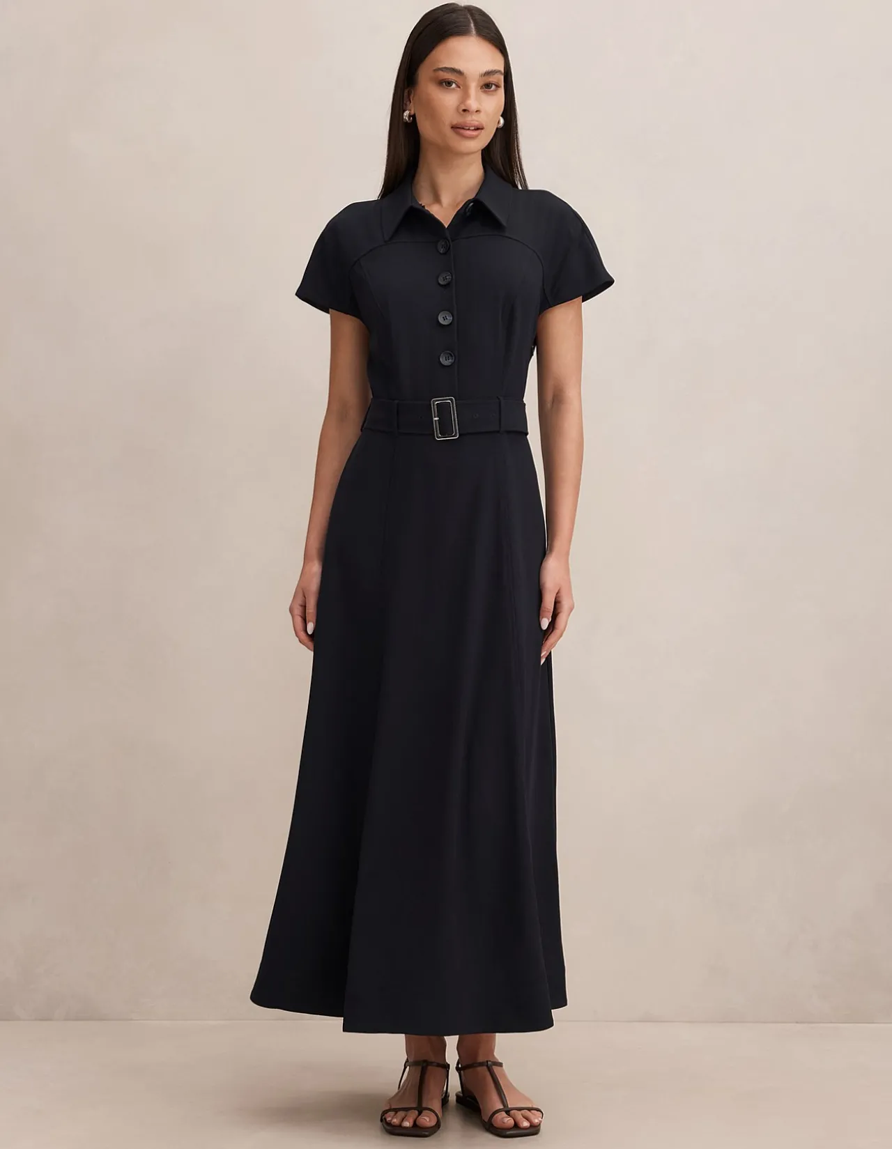 ELORA CREPE SHIRT DRESS