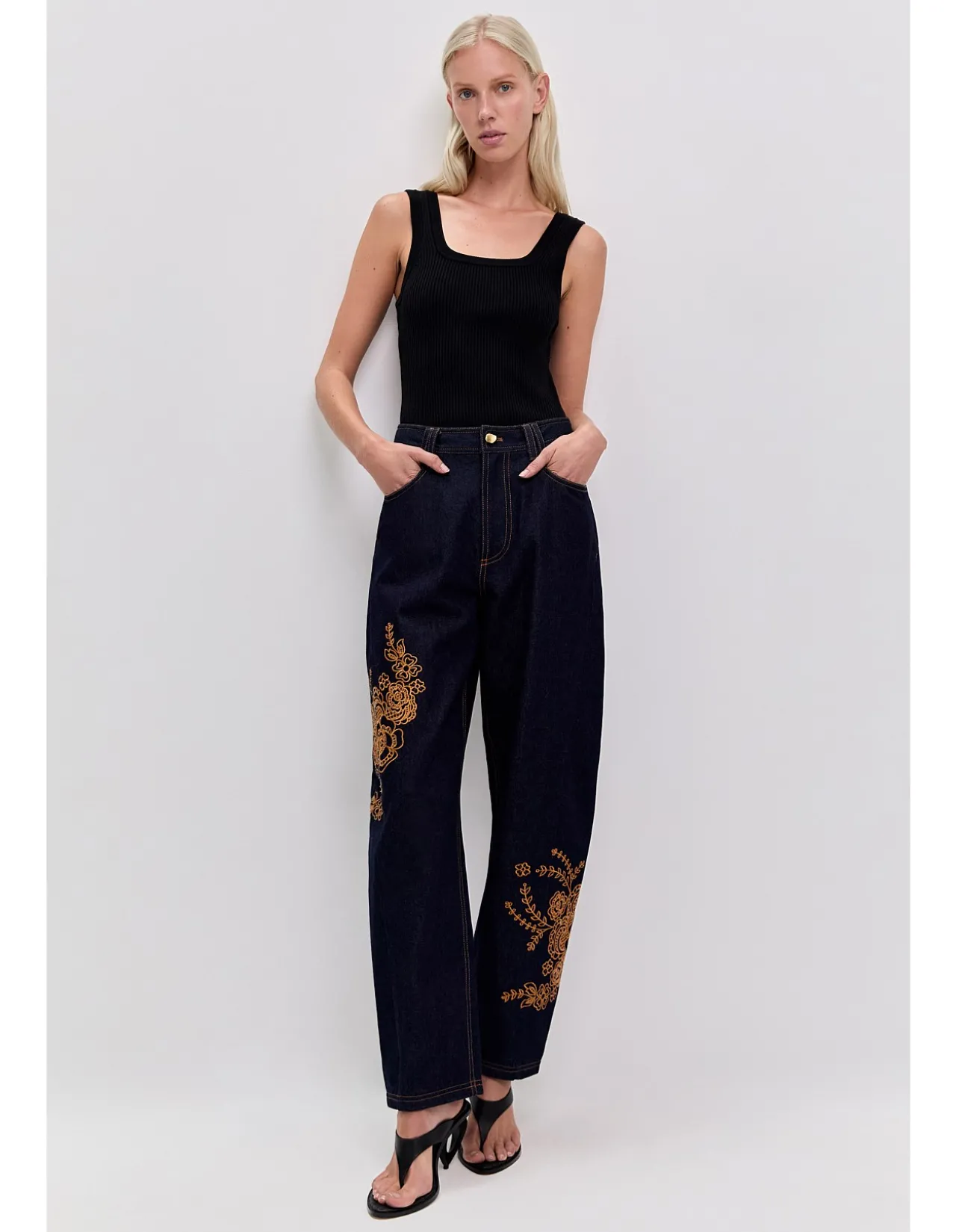 Elora Embroidered Denim Jeans