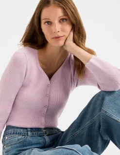 ELVA RIBBED CARDIGAN