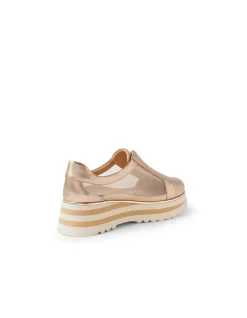 ELWIRA DJ CHAMPAGNE LEATHER MESH