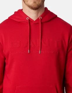 Embossed Hoodie with Kangaroo Pocket