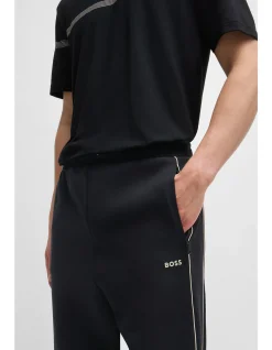 Embossed-Artwork Stretch Cotton Tracksuit Bottoms