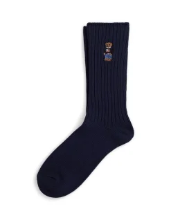 EMBROIDERED BEAR CREW COTTON SOCK