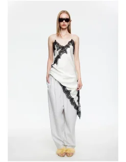 Emerging Lace Trim Midi Dress