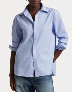 END-ON-END OVERSIZE FIT COTTON SHIRT