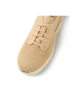 Endo Raffia Panel Platform Lace Up Sneakers