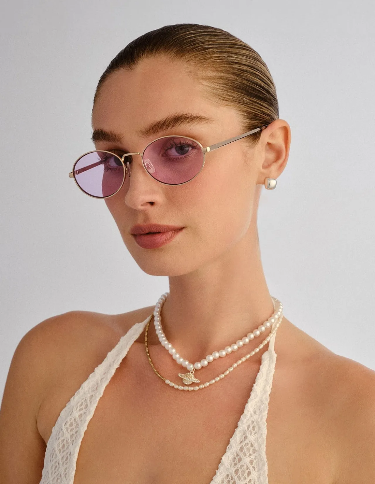EPHERMERIS GOLD OVAL SUNGLASSES