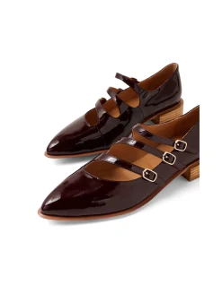 Ernie Triple Strap Patent Leather Flats