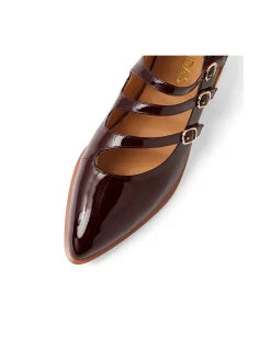 Ernie Triple Strap Patent Leather Flats
