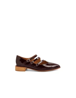 Ernie Triple Strap Patent Leather Flats