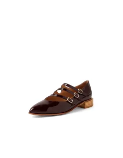 Ernie Triple Strap Patent Leather Flats