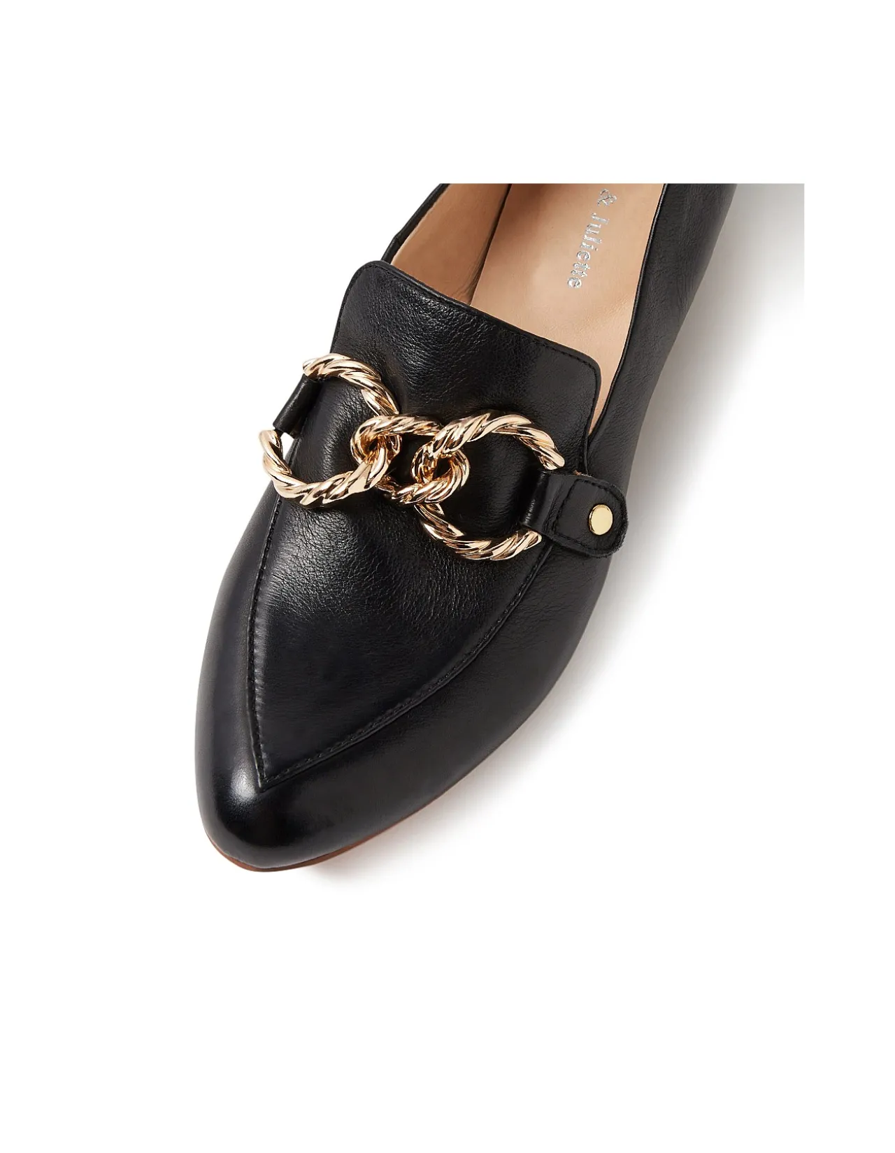 Esben Twisted Chain Detail Leather Loafers