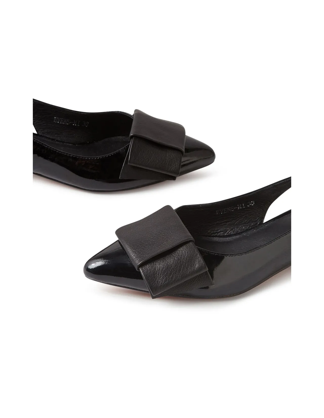 Evens Patent Bow Slingback Flats