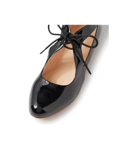 Ewing Patent Lace Up Low Heel Flats