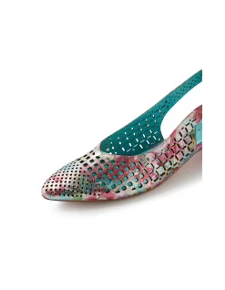 Fabbi Laser Cut Slingback Leather Mules