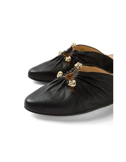 Fabell Gold Hardware Leather Mules