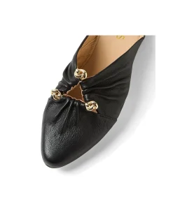Fabell Gold Hardware Leather Mules