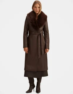 FAITH FAUX FUR COLLAR TRENCH COAT