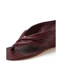 Febbe Twisted Leather Wedge Sandals