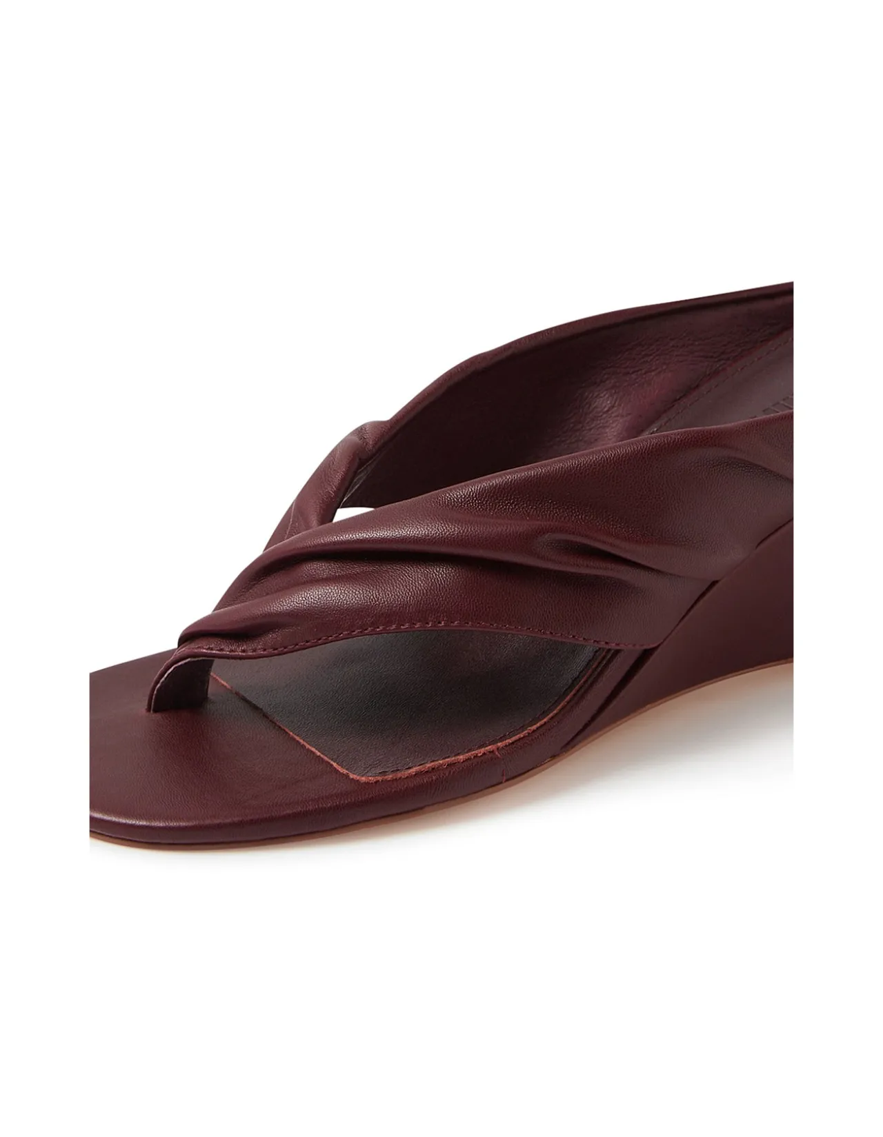 Febbe Twisted Leather Wedge Sandals