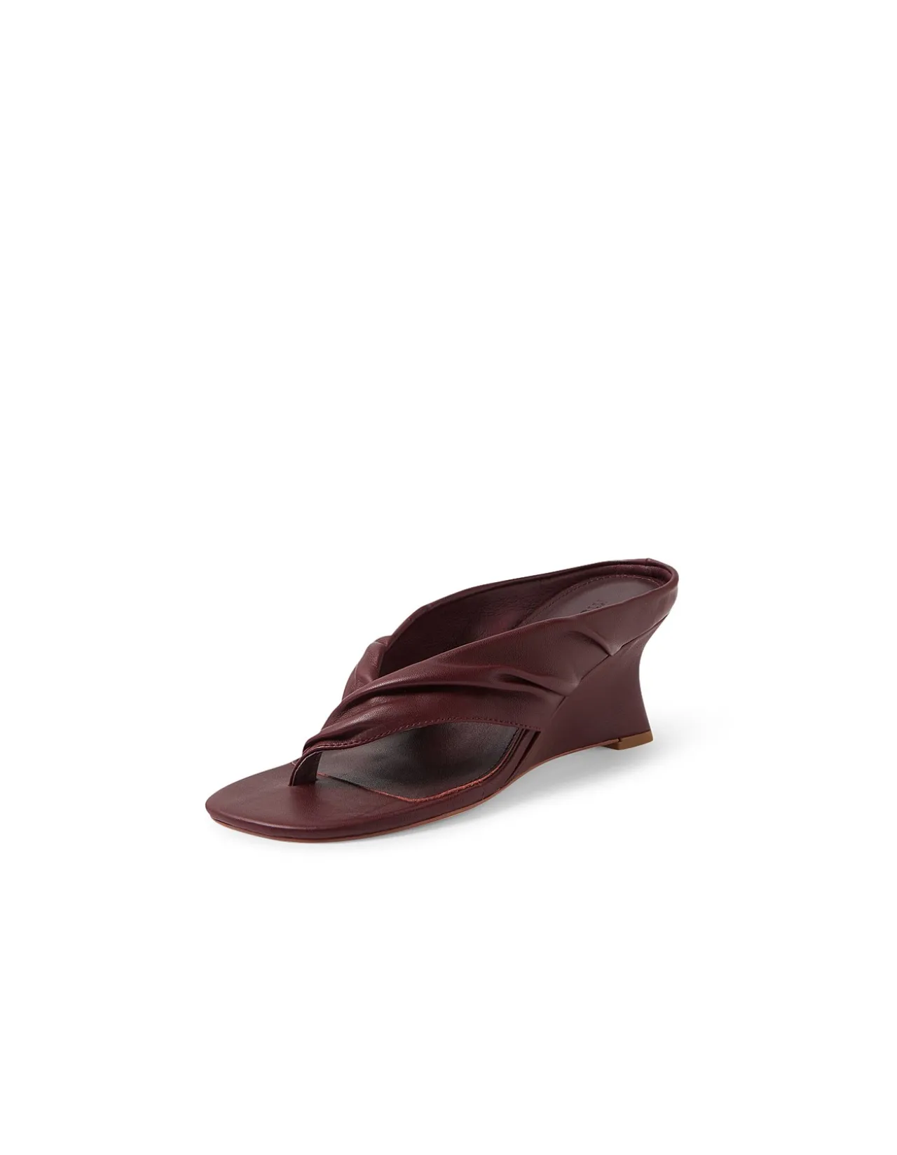 Febbe Twisted Leather Wedge Sandals