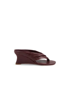 Febbe Twisted Leather Wedge Sandals