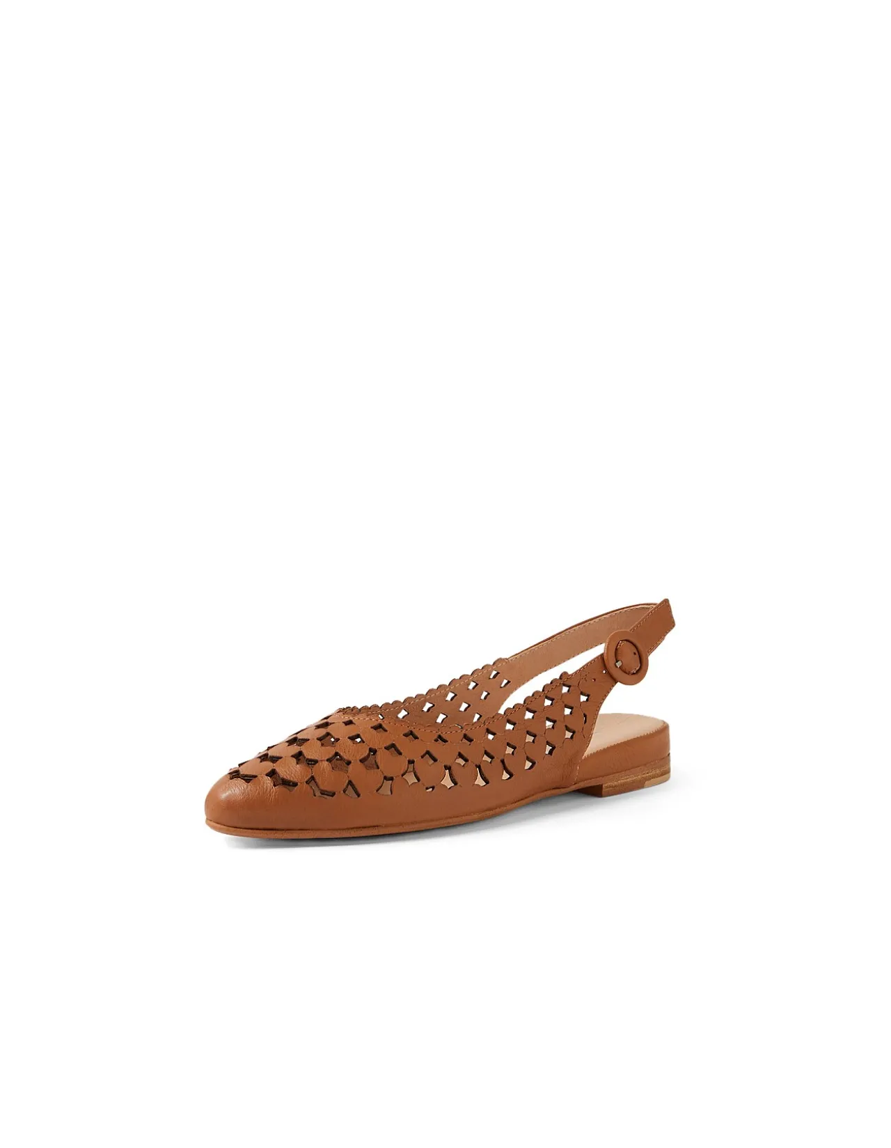 Felux Laser Cut Slingback Flat Shoes