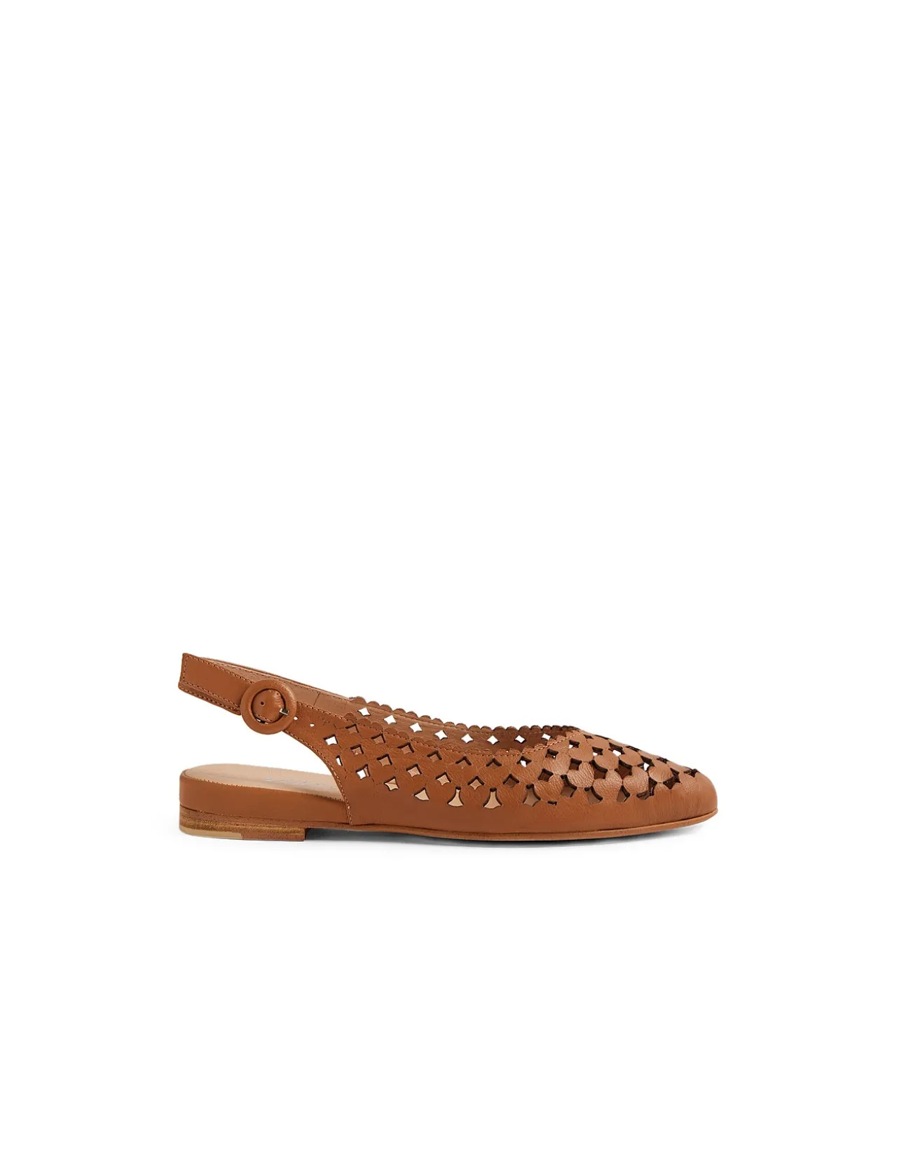 Felux Laser Cut Slingback Flat Shoes